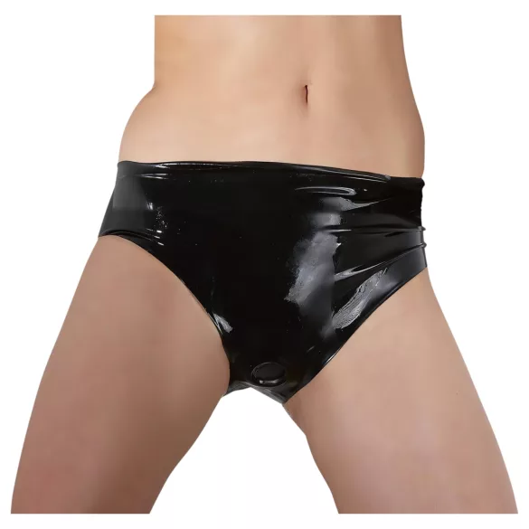 LATEX - női bugyi belső dildóval (fekete)