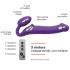 Strap-on-me M - felcsatolható vibrátor pánt nélkül (lila)