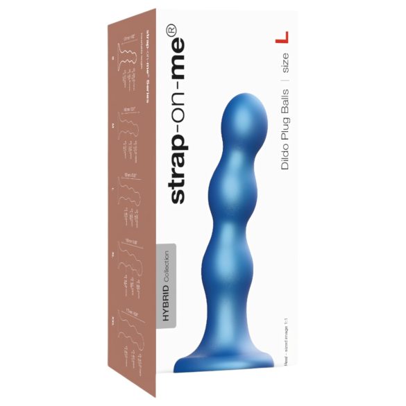 Strap-on-me Balls L - gömbös, tapadókorongos dildó (kék)