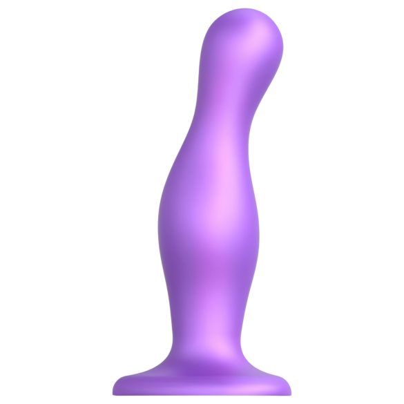 Strap-on-me Curvy L - hullámos, tapadókorongos dildó (lila)