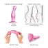 Strap-on-me Curvy S - hullámos, tapadókorongos dildó (pink)