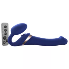   Strap-on-me M - felcsatolható, léghullámos vibrátor (kék)