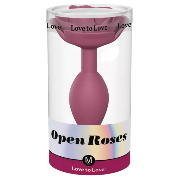 Love to Love Open Roses M - szilikon anál plug (piros)
