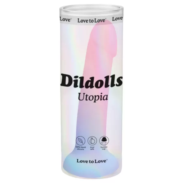 Dildolls Utopia - tapadókorongos szilikon dildó (színes)