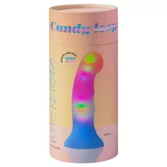   Love to Love Candy Loop - világító LED-es szilikon dildó (rózsaszín-kék) - 16,9 cm