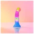 Love to Love Candy Loop - világító LED-es szilikon dildó (rózsaszín-kék) - 16,9 cm