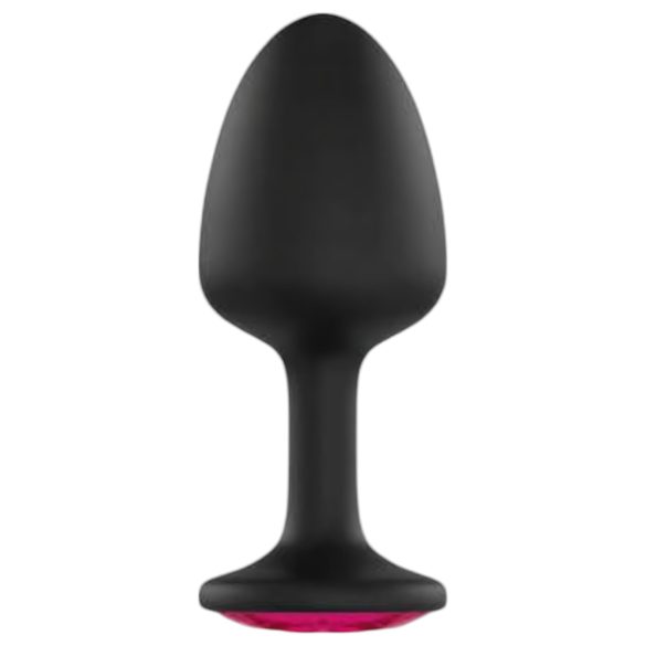 Dorcel Geisha Plug Ruby M - pink köves anál plug (fekete)