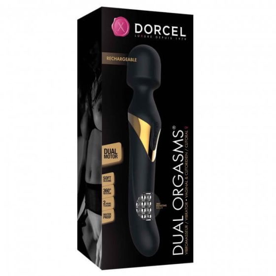 Dorcel Dual Orgasms Gold - akkus, 2in1 masszírozó vibrátor (fekete)