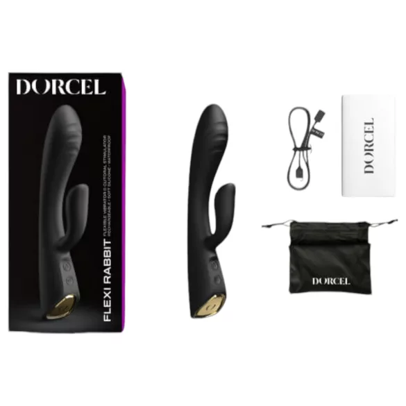 Dorcel Flexi Rabbit - melegítő csiklókaros vibrátor (fekete)