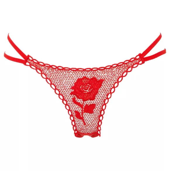 Panty Rose - rózsaszálba rejtett tanga - piros (S-L)