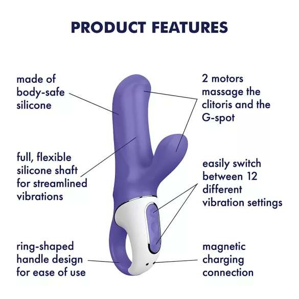 Satisfyer Magic Bunny - vízálló csiklókaros vibrátor (kék)