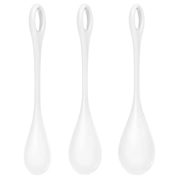 Satisfyer Yoni Power 1 - gésagolyó szett - fehér (3 részes)