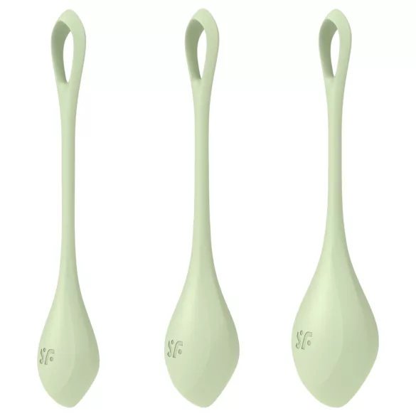 Satisfyer Yoni Power 2 - gésagolyó szett (zöld, 3 részes)