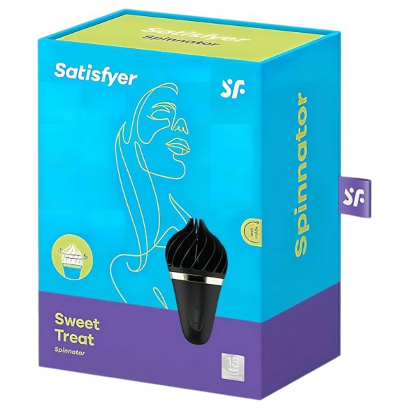 Satisfyer Sweet Treat - akkus, forgó csikló vibrátor (fekete)