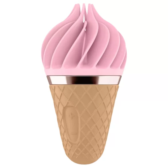 Satisfyer Sweet Treat - akkus, forgó csikló vibrátor, csiklóizgató (pink-barna)