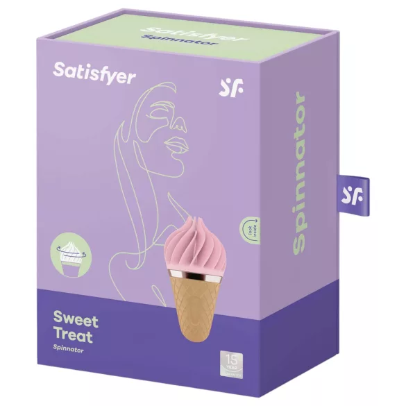 Satisfyer Sweet Treat - akkus, forgó csikló vibrátor, csiklóizgató (pink-barna)