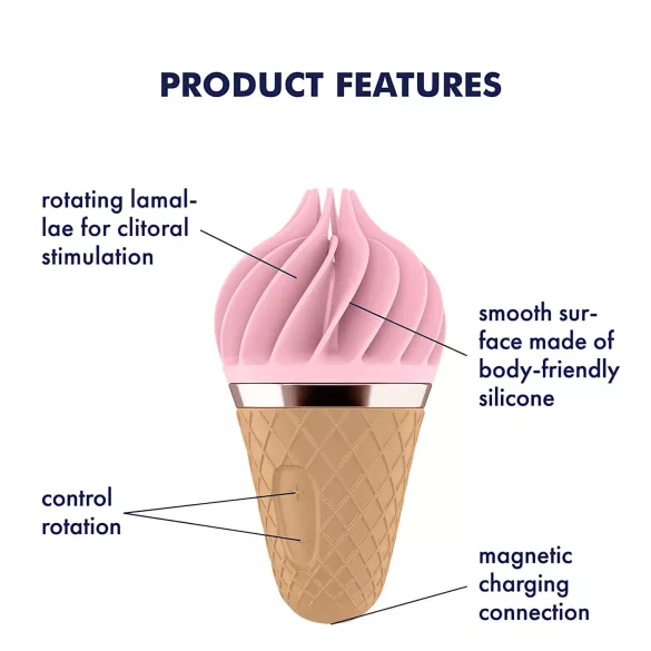 Satisfyer Sweet Treat - akkus, forgó csikló vibrátor, csiklóizgató (pink-barna)