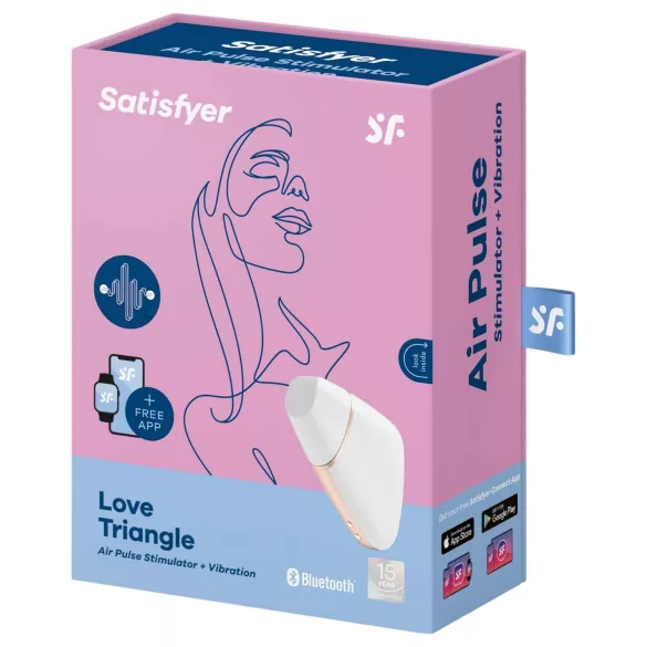 Satisfyer Love Triangle – App-vezérelt léghullámos csiklóizgató (fehér)