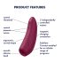 Satisfyer Curvy 1+ - okos léghullámos csiklóizgató (piros)