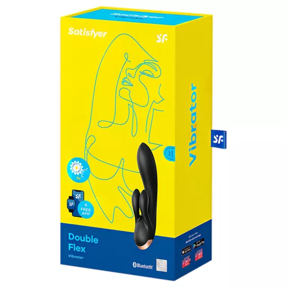 Satisfyer Double Flex - App-vezérelt csiklókaros vibrátor (fekete)