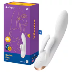   Satisfyer Double Flex - App-vezérelt csiklókaros vibrátor (fehér)