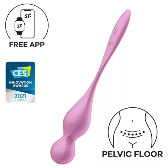 Satisfyer Love Birds 1 - App-vezérelt vibrációs gésagolyó (pink)