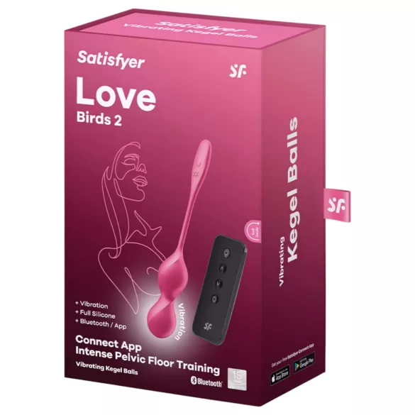 Satisfyer Love Birds 2 – App-vezérelt vibrációs gésagolyó (pink)