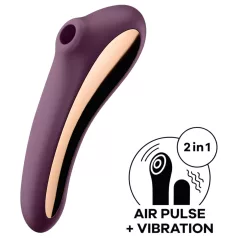   Satisfyer Dual Kiss - 2in1, hüvelyi és csikló vibrátor, csiklóizgató (lila)