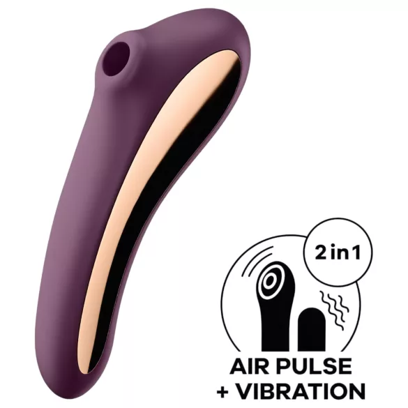Satisfyer Dual Kiss - 2in1, hüvelyi és csikló vibrátor, csiklóizgató (lila)