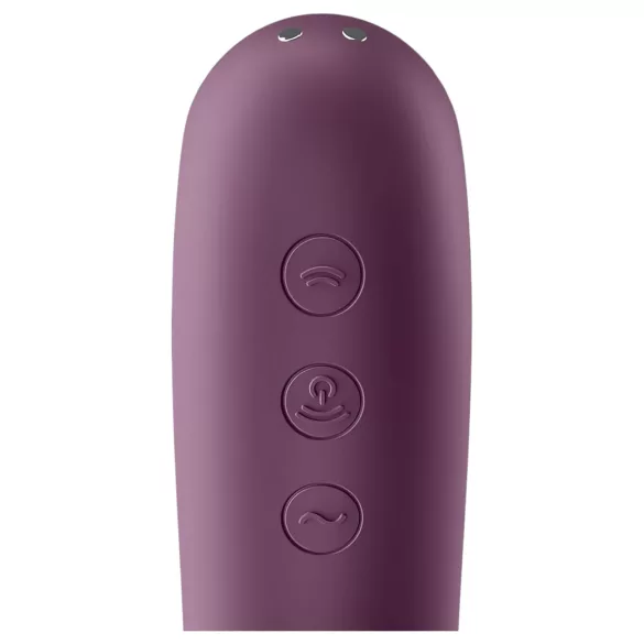 Satisfyer Dual Kiss - 2in1, hüvelyi és csikló vibrátor, csiklóizgató (lila)