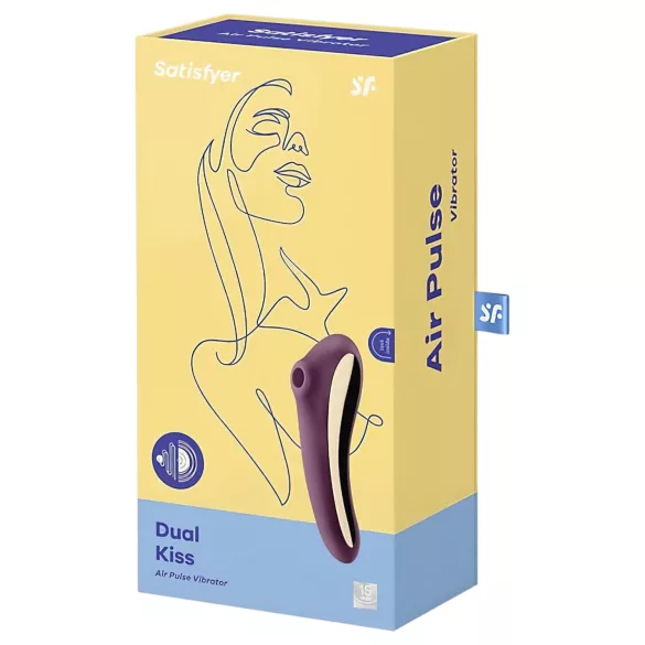 Satisfyer Dual Kiss - 2in1, hüvelyi és csikló vibrátor, csiklóizgató (lila)