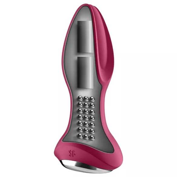 Satisfyer Rotator Plug 2 - akkus, gyöngyös anál vibrátor (piros)