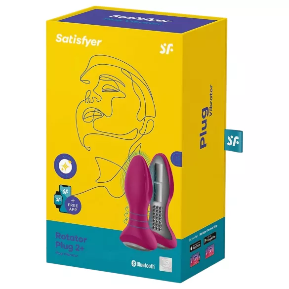 Satisfyer Rotator Plug 2 - akkus, gyöngyös anál vibrátor (piros)