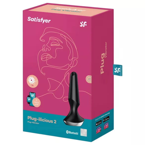 Satisfyer Plug-ilicious 2 – App-vezérelt análvibrátor (fekete)