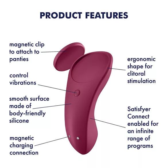 Satisfyer Sexy Secret - okos vízálló bugyi vibrátor (piros)