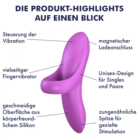 Satisfyer Bold Lover - akkus vízálló ujjvibrátor nőknek és (pink)