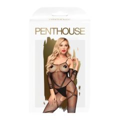   Penthouse Under Arrest - keresztmintás, nyitott overall (fekete)