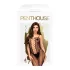 Penthouse Drop-Dead - hálós-csíkos, nyitott overál (fekete)