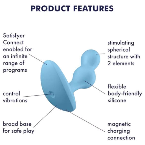 Satisfyer Deep Diver – App-vezérelt análvibrátor (kék)