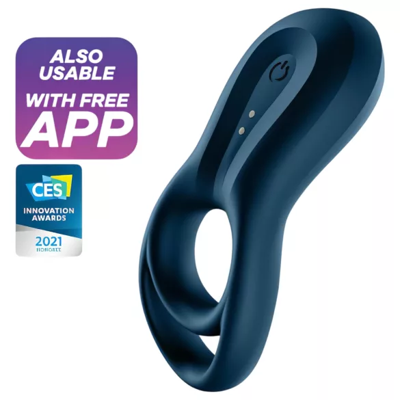 Satisfyer Epic Duo - App-vezérelt vibrációs péniszgyűrű, férfiaknak (fekete)