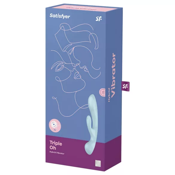 Satisfyer Triple Oh - akkus, csiklókaros vibrátor (kék)