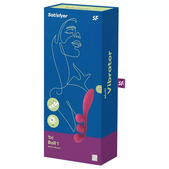 Satisfyer Tri Ball 1 - akkus, multifunkciós vibrátor (piros)