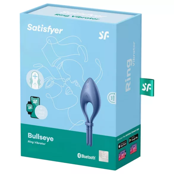 Satisfyer Bullseye - okos vibrációs péniszgyűrű (kék)