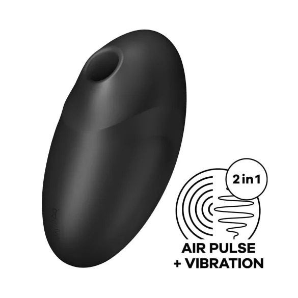 Satisfyer Vulva Lover 3 - léghullámos csiklóizgató (fekete)