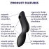 Satisfyer Curvy Trinity 2 - léghullámos 2in1 vibrátor (fekete)