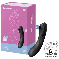   Satisfyer Curvy Trinity 4 - léghullámos 2in1 vibrátor (fekete)