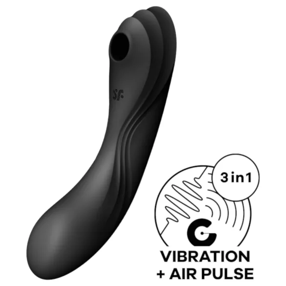 Satisfyer Curvy Trinity 4 - léghullámos 2in1 vibrátor (fekete)
