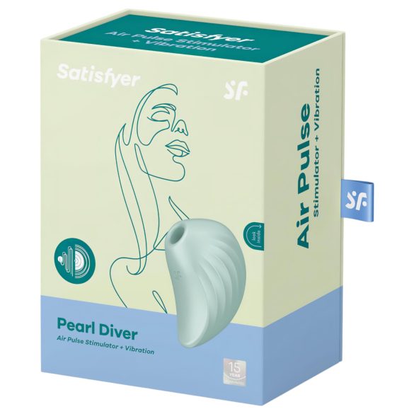 Satisfyer Pearl Diver - léghullámos csikló vibrátor (menta)