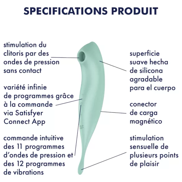 Satisfyer Twirling Pro - okos 2in1 csikló vibrátor (menta)