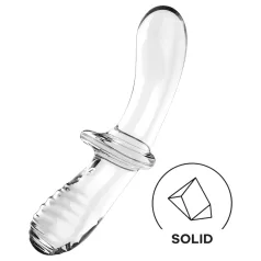  Satisfyer Double Crystal - kétvégű üveg dildó (átlátszó)